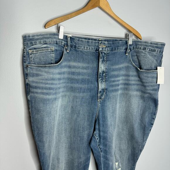 Good American Good Waist Crop Chew Hem Jean High Rise Stretch Size 30 Plus - Picture 3 of 11
